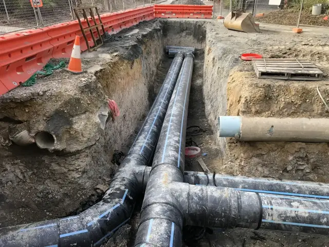 Pipelaying work by LED Plant and Civil